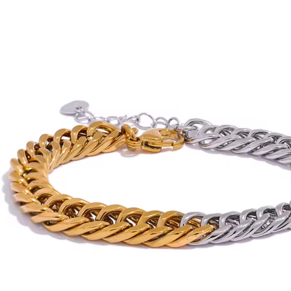 Gold and Silver Chain Bracelet